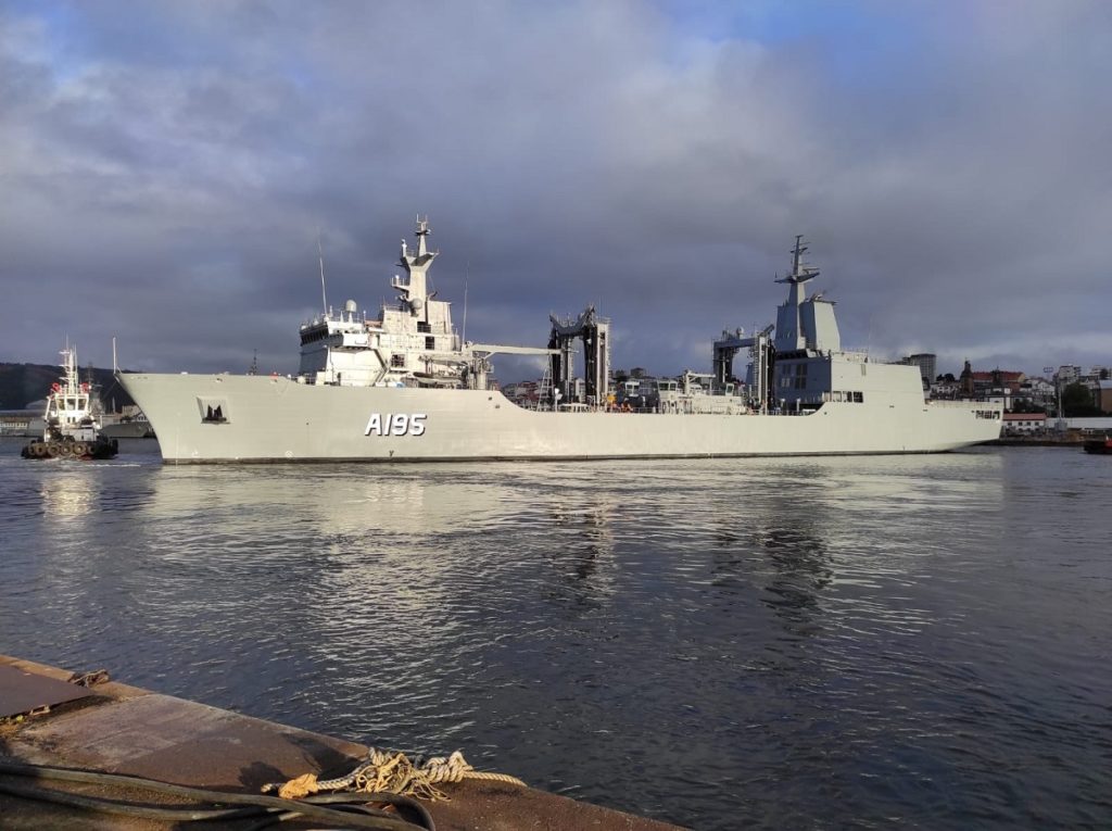 The future HMAS Supply of the Royal Australian Navy starting sea trials