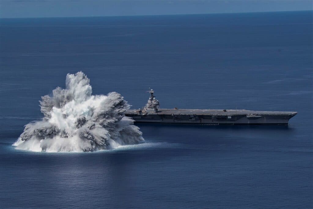Aircraft Carrier USS Gerald R. Ford Completes First Ship Shock Trials