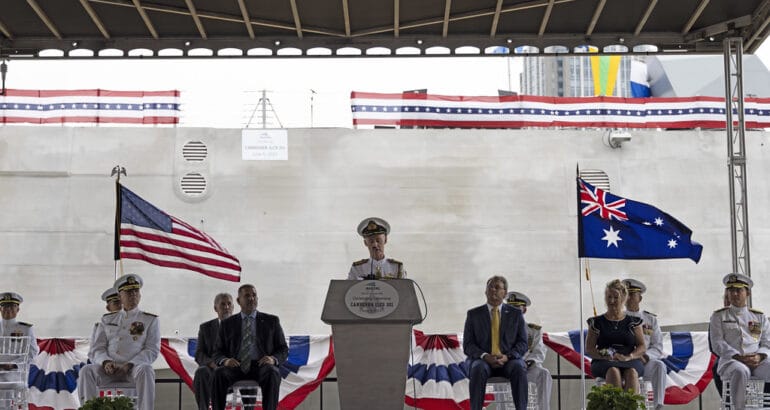 Austal USA Christened Littoral Combat Ship USS Canberra (LCS 30)
