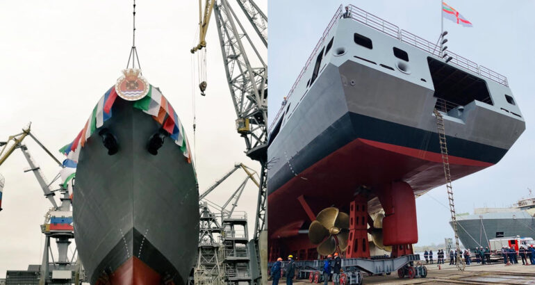 Russia's Yantar Shipyard Launches 7th Talwar-class Frigate for India