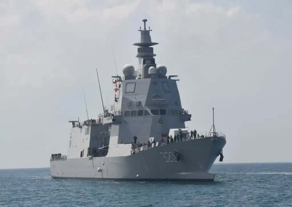 KRI Brawijaya (320) arriving in Lampung, Indonesia, on September 4, 2025. TNI AL picture.