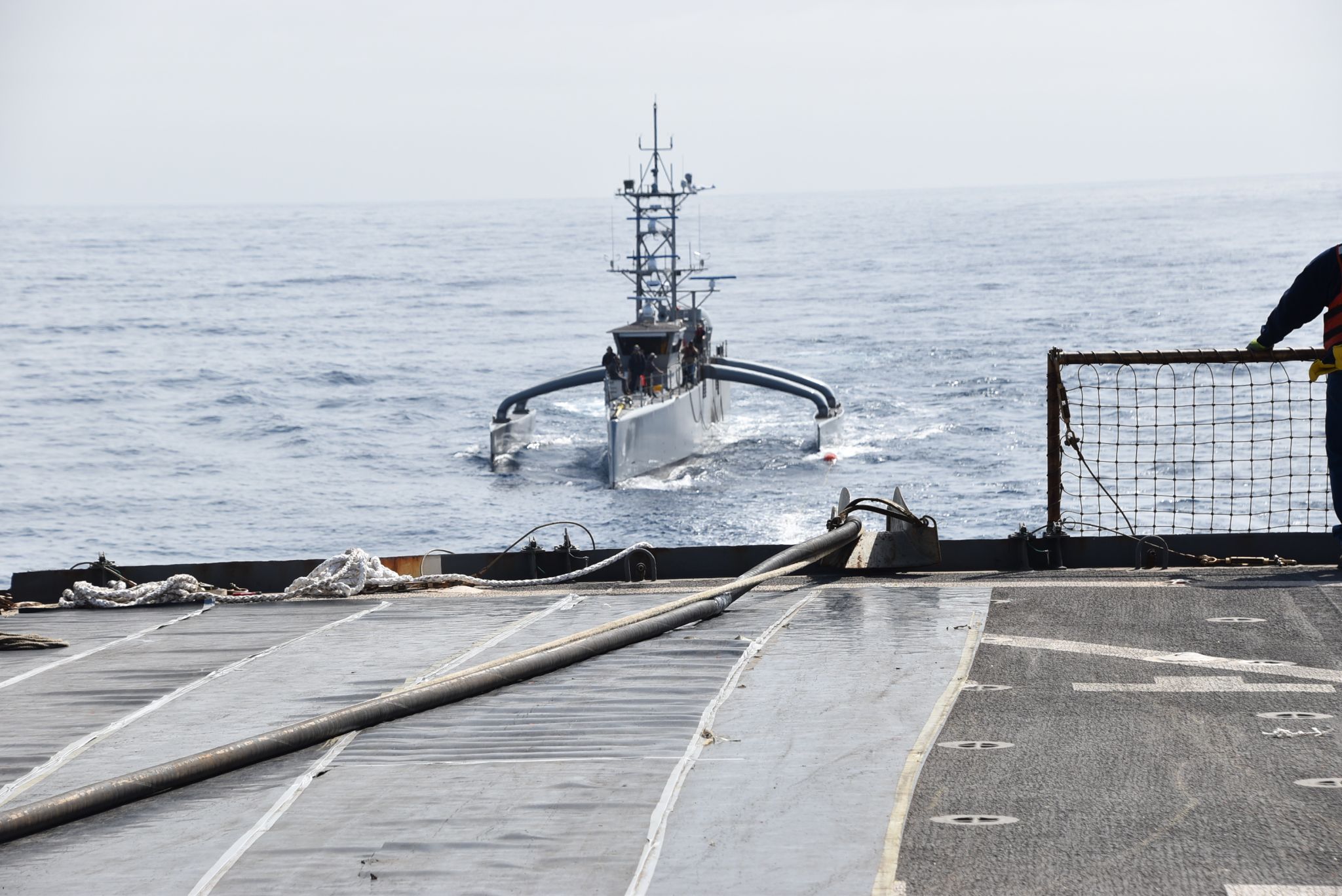 U.S. Navy drills in at-sea USV fueling ahead of CSG deployment