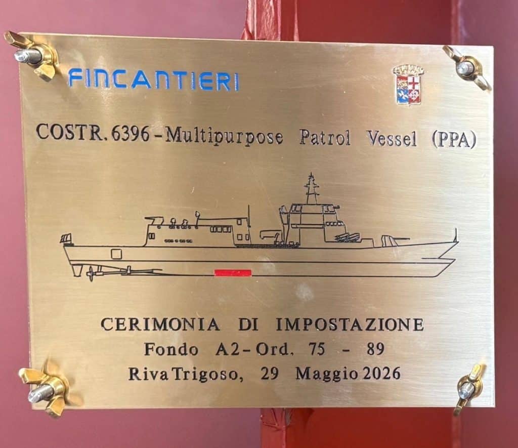 Fincantieri Lays Keel of Italy's 8th PPA in Genoa
