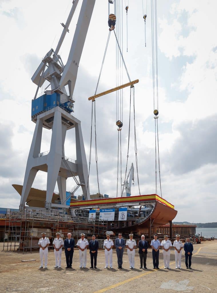 NAVANTIA lays the keel of the F113 frigate at the Ferrol shipyard seven months ahead of schedule
