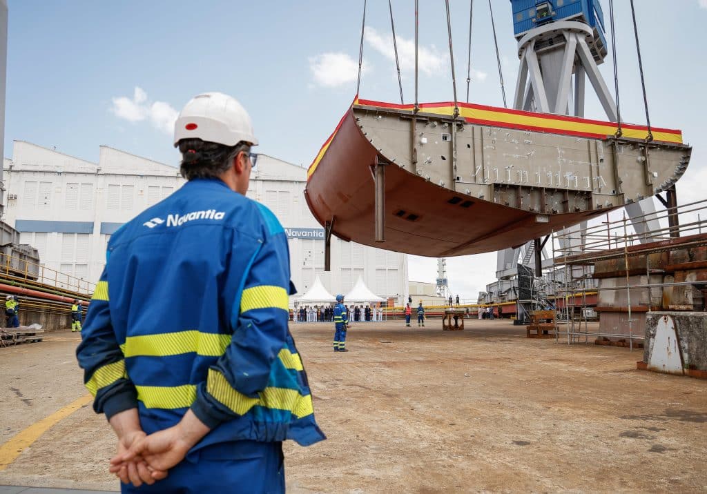 NAVANTIA lays the keel of the F113 frigate at the Ferrol shipyard seven months ahead of schedule