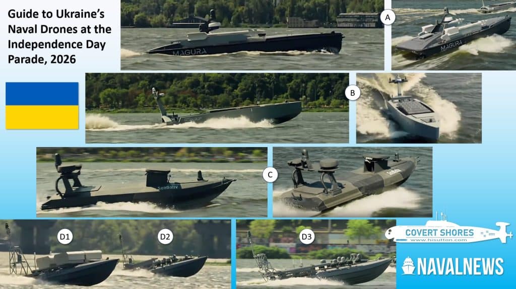 Ukrainian naval drones on parade in Kyiv
